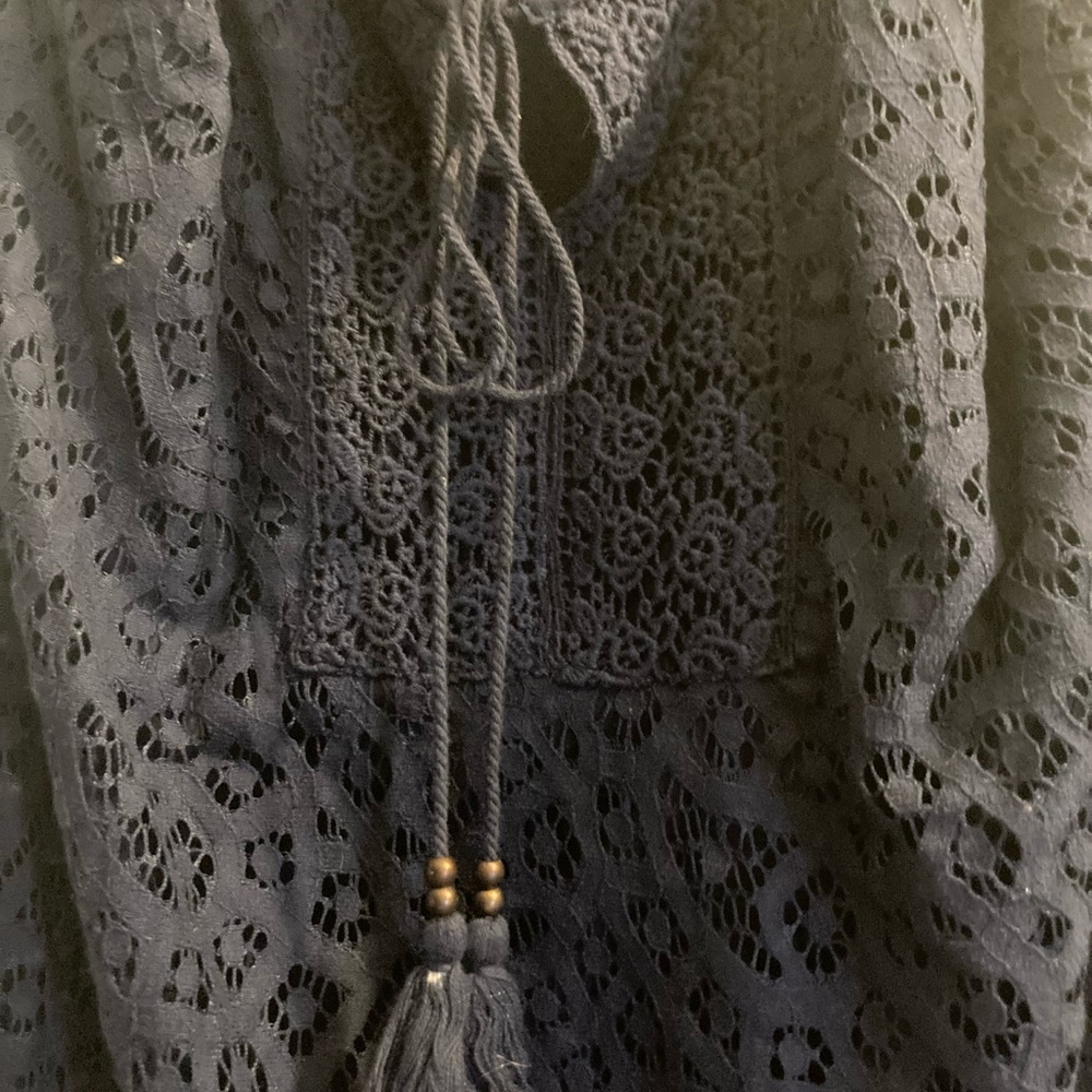 Romeo & Juliette lace tassel ties tank navy medium - Picture 11 of 11